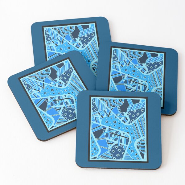 Aperçu de l'œuvre Miniature Aussie Tangle 12 Invert Bleu créée et vendue par Heatherian.