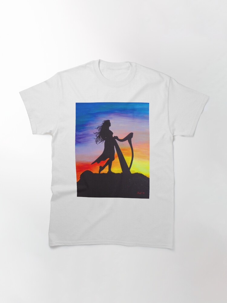 Thumbnail 2 of 7, Classic T-Shirt, The harpist designed and sold by Werner Szendi.