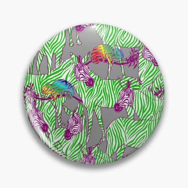 Artikelvorschau, Grüne Zebras und Regenbogenchamäleone auf grauem Hintergrund entworfen und verkauft von Irina Ivanova.