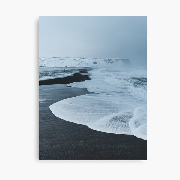 Stones black beach Iceland Ocean Canvas Poster Print Wall Deco Picture AE252 