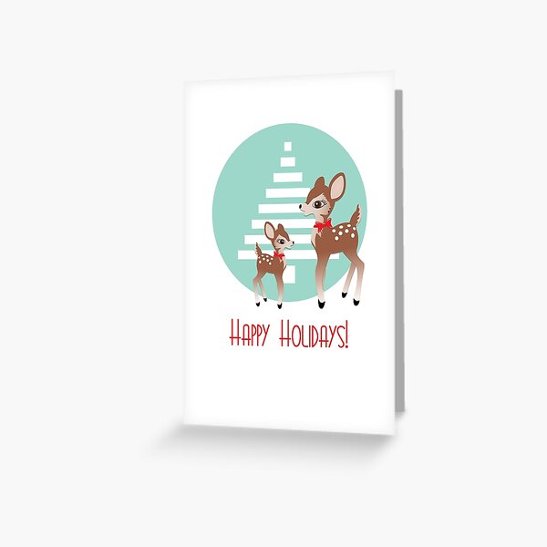 Vintage Holiday Deer Greeting Card