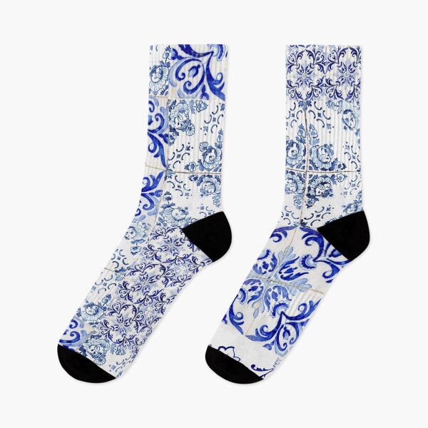 Item preview, Portuguese Azulejos VI - Vintage Blue Hand Painted Tiles - Europe Travel photography by Ingrid Beddoes designed and sold by Ingrid Beddoes Photography.