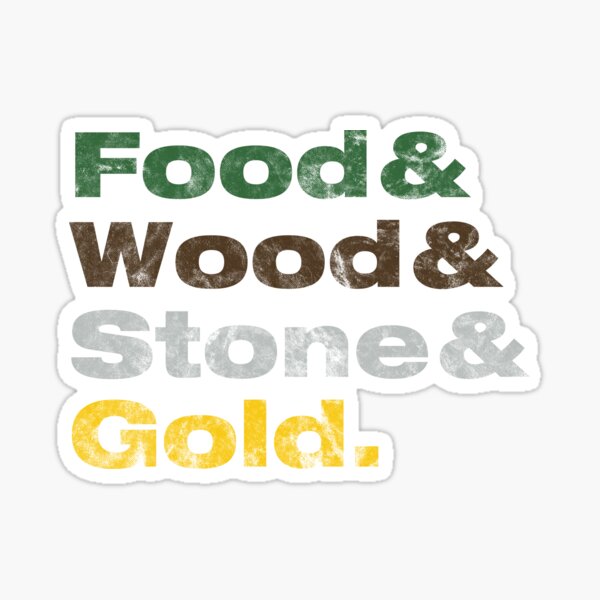 Item preview, Food & Wood & Stone & Gold. designed and sold by YesWeSleep.