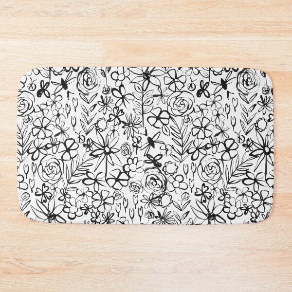 Item preview, Black and White Ink Ditzy Floral designed and sold by gabrielleneil.