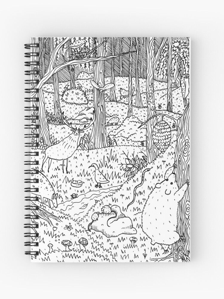 Cuaderno de espiral «Animales diurnos del bosque» de SophieCorrigan |  Redbubble