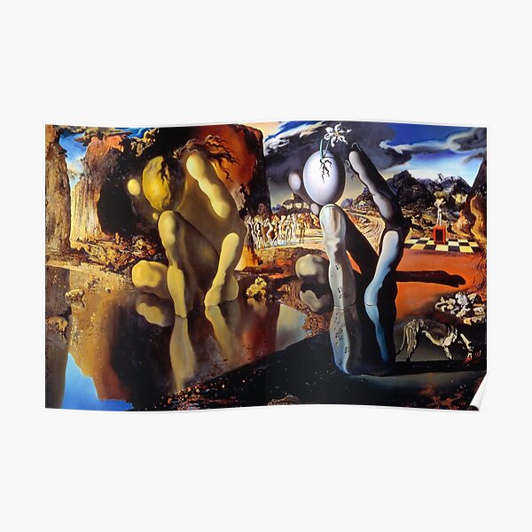 Salvador Dali Metamorphosis of Narcissus 1937 Artwork for Wall Art, Prints, Posters, Tshirts, Men, Women, Kids Poster