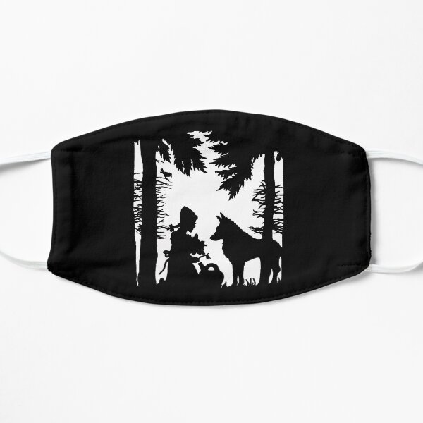 Little Red Riding Hood Wolf Woods Black White Silhouette Mask