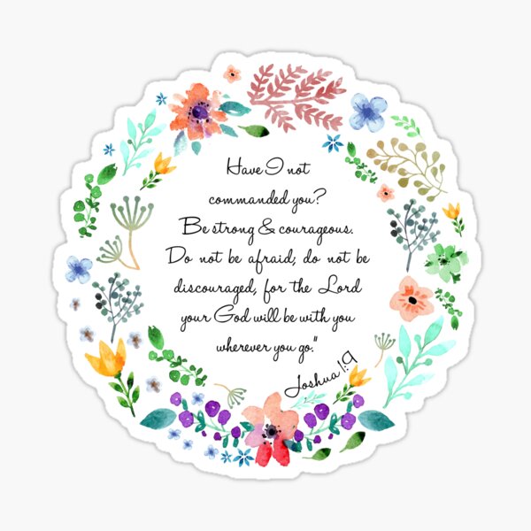 Vista previa del artículo con la obra «Josué 1: 9», diseñado y vendido por ReVivingHoPe.