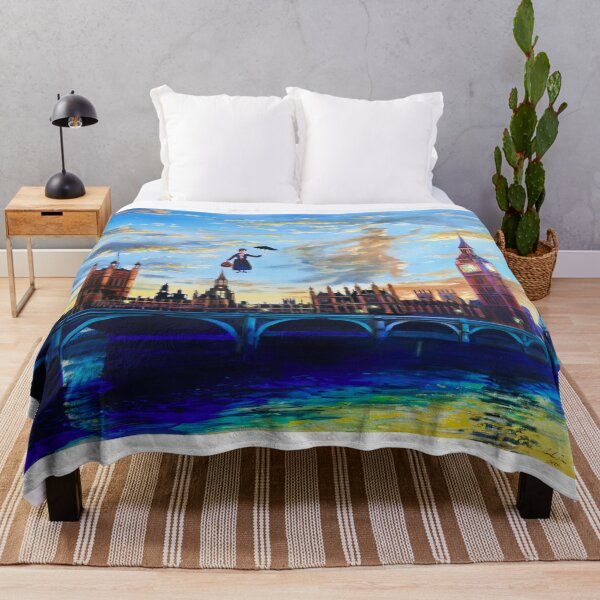 Mary Poppins returns to London Throw Blanket