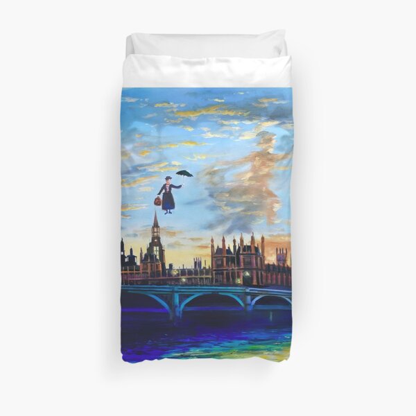 Mary Poppins returns to London Duvet Cover