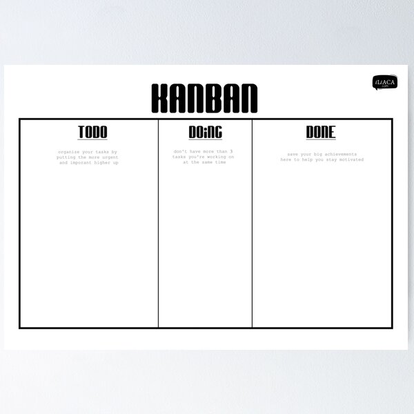 Artikel-Vorschau von Kanban Board in Schwarz und Weiß, designt und verkauft von Peter Hertzberg.