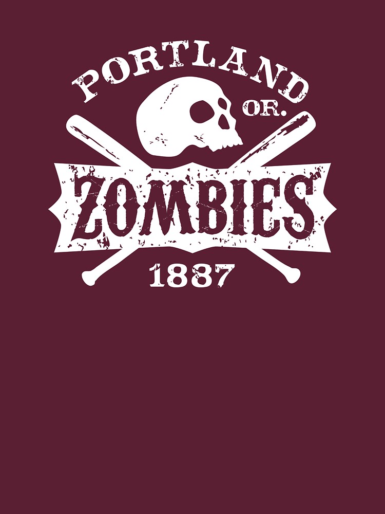 Thumbnail 7 of 7, Essential T-Shirt, Portland Zombies Deadball Crest White designed and sold by Rob DeBorde.
