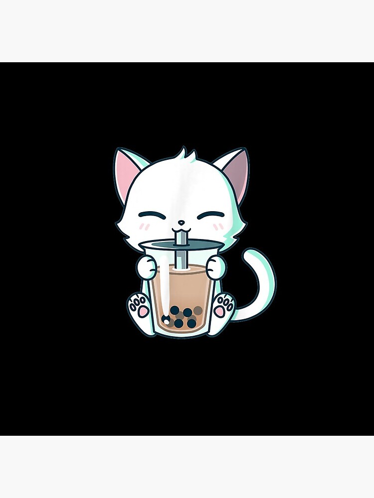 "Boba Cat Drinking Boba Kitten Kawaii Japanese Kitty" Pin by daviddavies554 | Redbubble