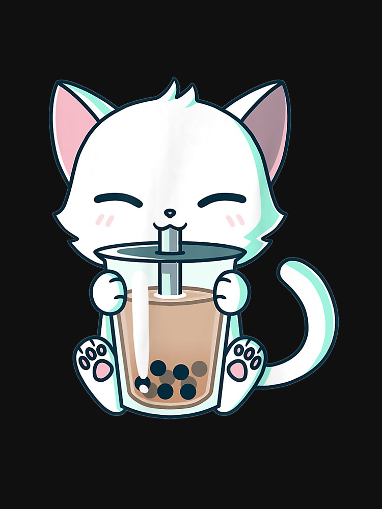 "Boba Cat Drinking Boba Kitten Kawaii Japanese Kitty" T-shirt by daviddavies554 | Redbubble
