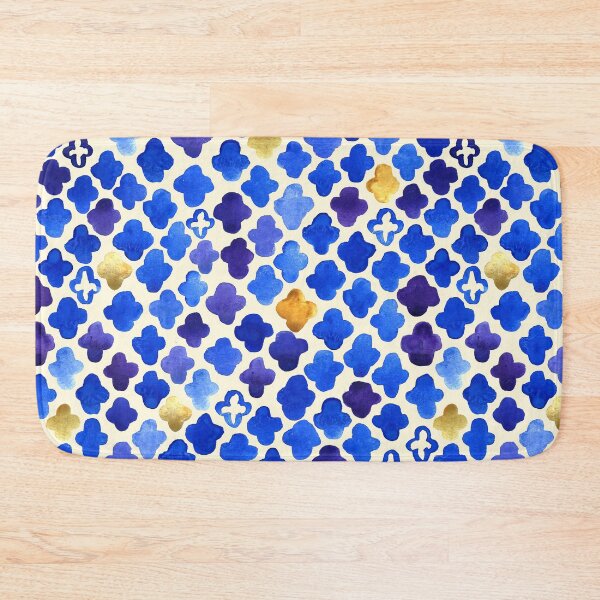 Item preview, Rustic Watercolor Moroccan in Royal Blue & Gold designed and sold by Tangerine-Tane.