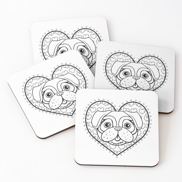 Item preview, I Love Pugs -  Pugtastic Pug Heart designed and sold by shufti.