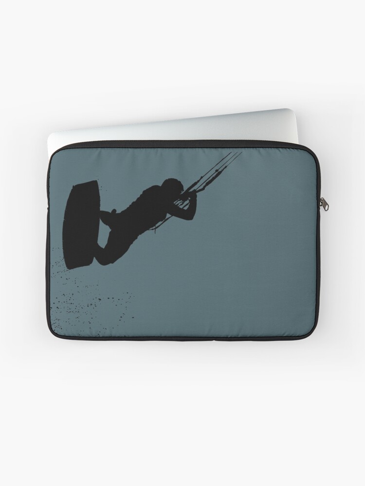 Sluiting Verschuiving Vervallen Kitesurfing Action Kite And Surf Silhouette Black" Laptop Sleeve for Sale  by taiche | Redbubble