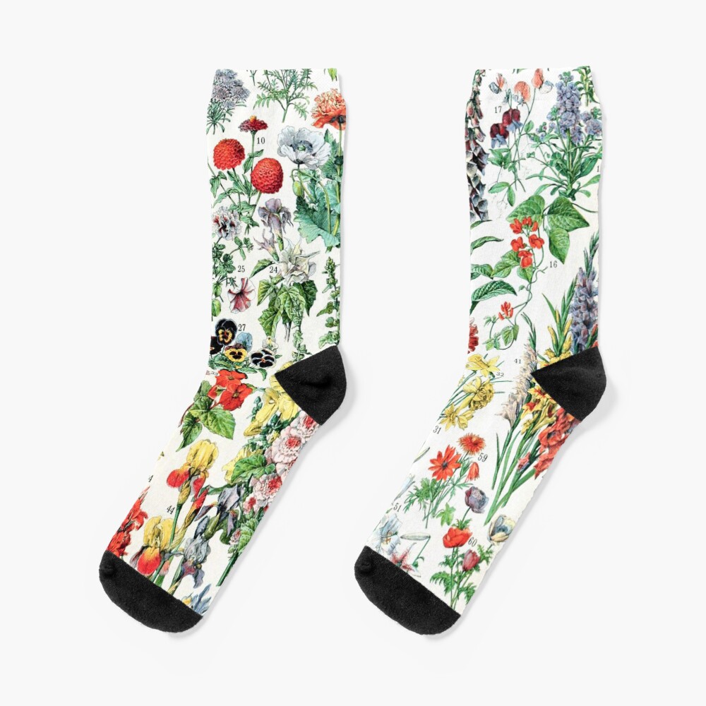 Adolphe Millot - Fleurs A - French vintage poster Socks
