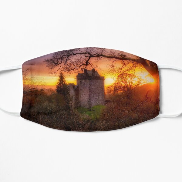 Sunset over Castle Campbell in Scotland Small Mask