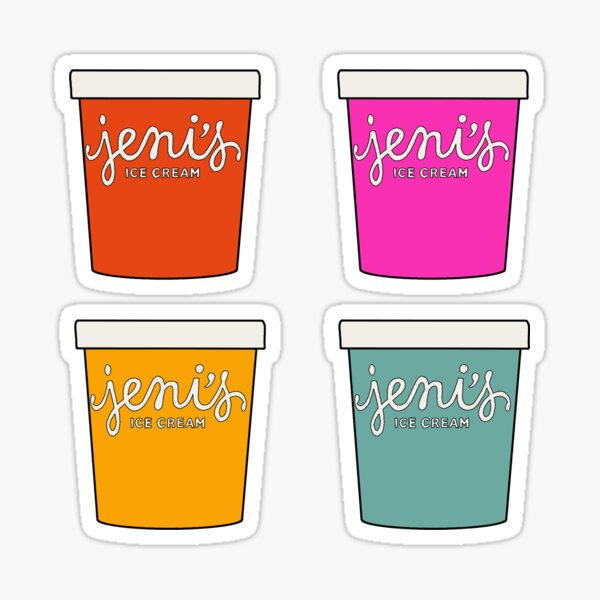 jeni’s splendid ice cream pint set Glossy Sticker