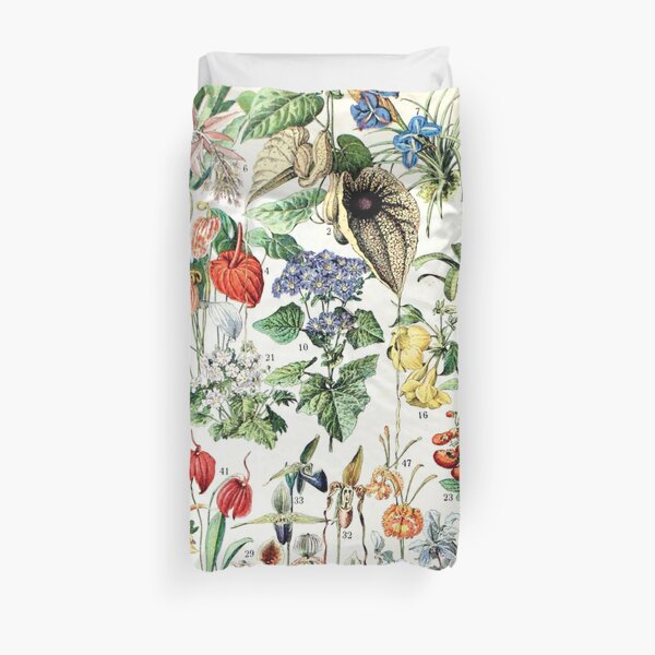 Adolphe Millot - Fleurs D - French vintage poster Duvet Cover