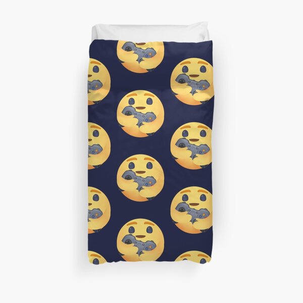 Cute Gamer Emoji Design - Funny Care Emoji With Gaming Controller Duvet Cover