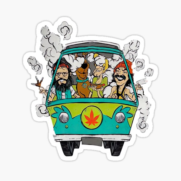 Cheech and Chong With Smoke Sticker