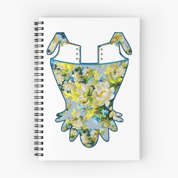 Item preview, 17th / 18th Century Stay Corset Floral on Blue designed and sold by RosalieReeves.