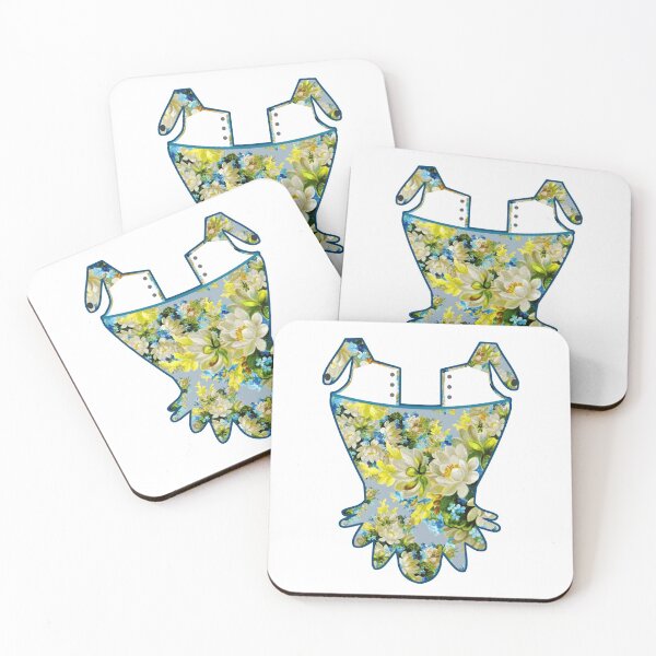 Item preview, 17th / 18th Century Stay Corset Floral on Blue designed and sold by RosalieReeves.
