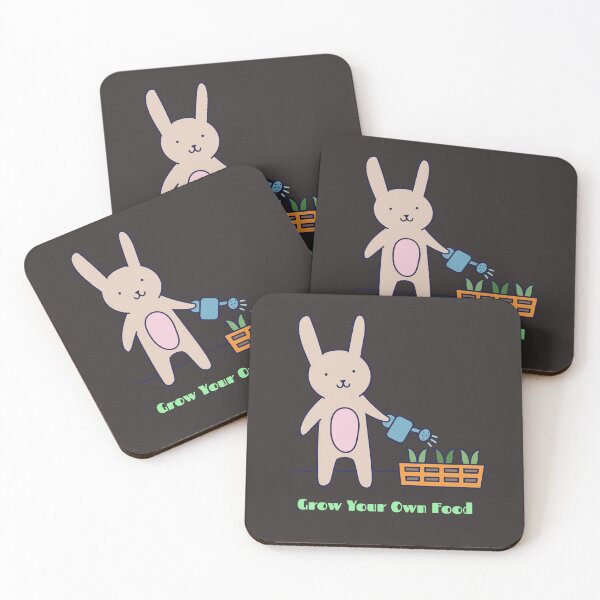 Item preview, Grow Your Own Food- Funny bunny watering the plants- Save the Earth- Sustainability designed and sold by EvaWolf.