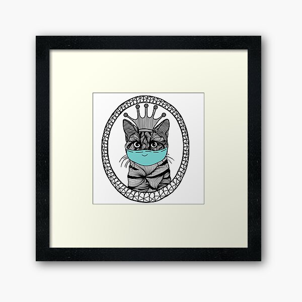 Puss wears it Framed Art Print