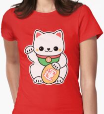Kawaii Maneki Neko Women's Fitted T-Shirt