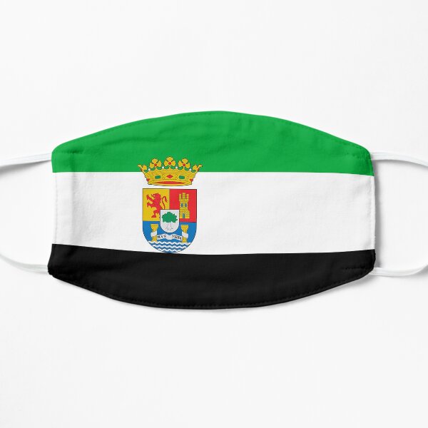 Regalos, pegatinas y productos de la bandera de Extremadura Mascarilla plana