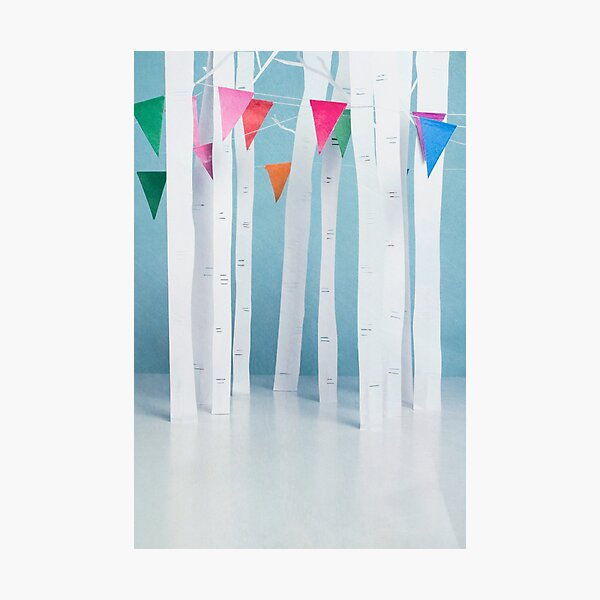 Bunting and Birch... Photographic Print