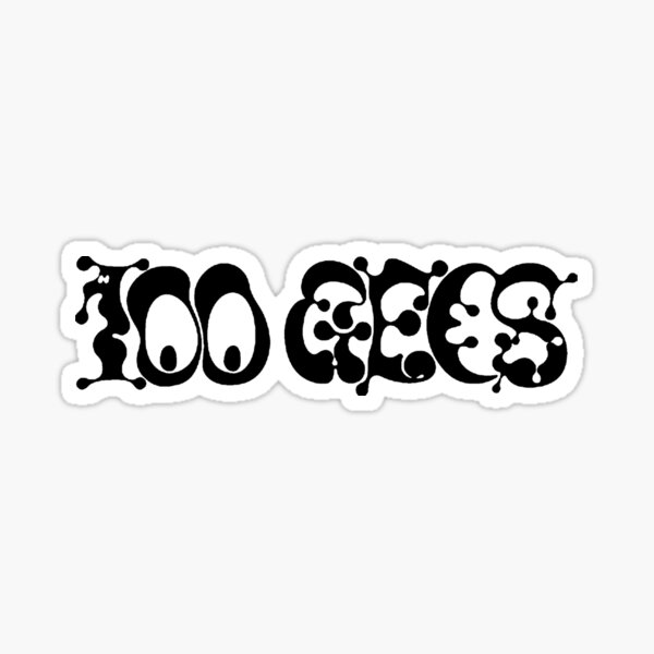100 gecs text logo Sticker