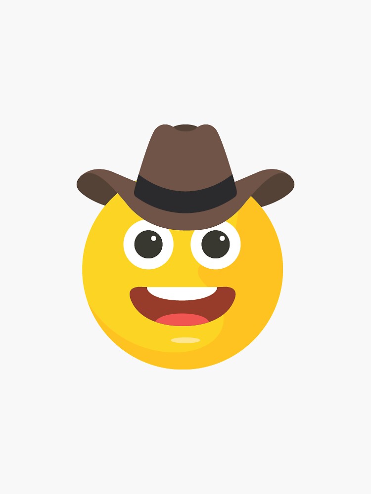 "Smiling Cowboy Emoji" Sticker by JaneApril Redbubble