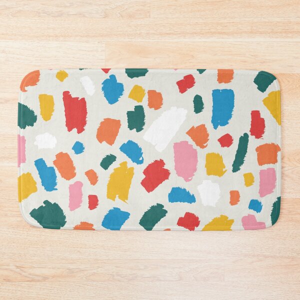 Aperçu de l'œuvre Formes abstraites colorées - Brush Strokes Modern Minimalist Fun Playful decor Orange Jaune Bleu Rose Vert Blanc Rouge créée et vendue par MarleneCanto.