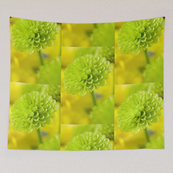Item preview, Friends are like flowers they brighten your day - green dahlia with yellow background designed and sold by Latch Farm  Studios.