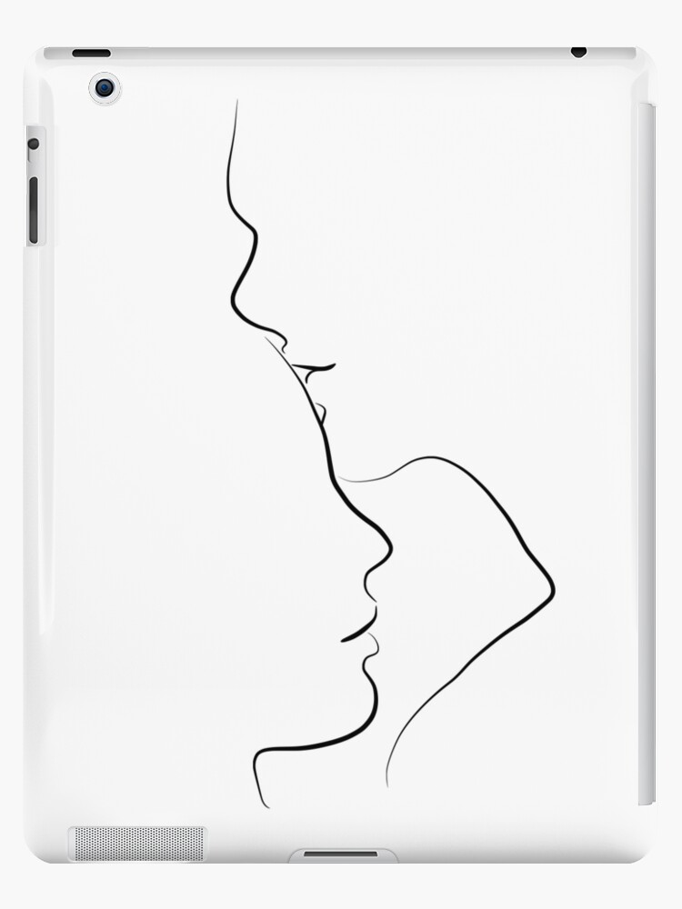Funda y vinilo para iPad «Dibujo de arte de línea de beso de frente en blanco y negro» de Odyanne | Redbubble Funda y vinilo para iPad «Dibujo de arte de línea de beso de frente en blanco y negro» de Odyanne | Redbubble