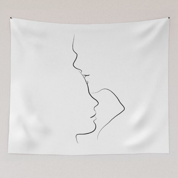 Item preview, Forehead Kiss Line Art Drawing in Black and White designed and sold by Melody Watson.