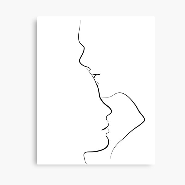 Item preview, Forehead Kiss Line Art Drawing in Black and White designed and sold by Melody Watson.