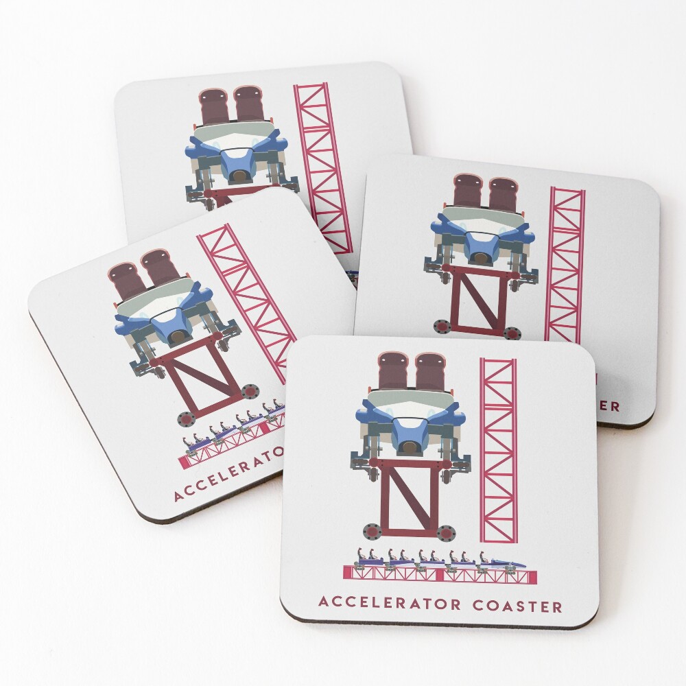 Accelerator Coaster - Intamin Inspired Rocket Coaster Design Coasters (Set of 4)