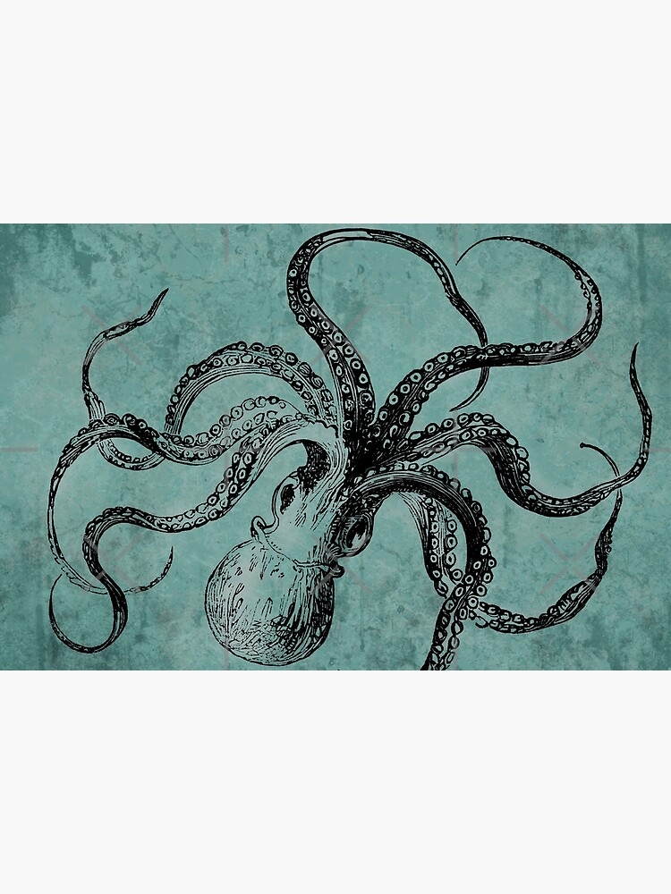 Thumbnail 6 of 6, Bath Mat, Vintage Octopus  designed and sold by ValentinaHramov.