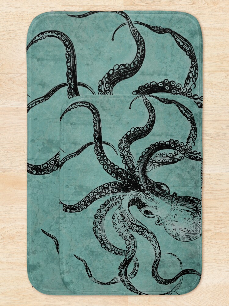 Thumbnail 5 of 6, Bath Mat, Vintage Octopus  designed and sold by ValentinaHramov.
