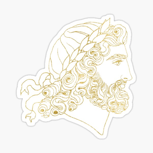 Zeus (purple & gold) Sticker