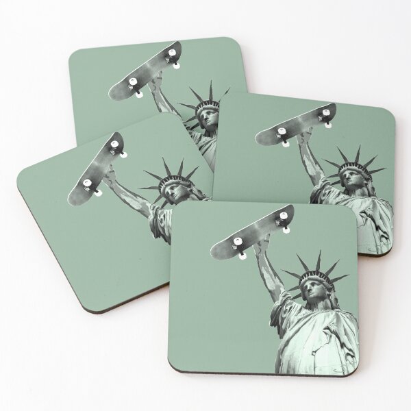 Item preview, Skateboard Statue of Liberty Skateboarding Freedom designed and sold by WibbleDesign.