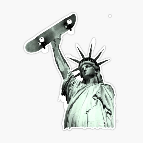 Skateboard Statue of Liberty Skateboarding Freedom
