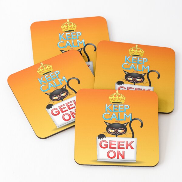 Item preview, Keep Calm and Geek on! Cartoon Cat designed and sold by BluedarkArt.