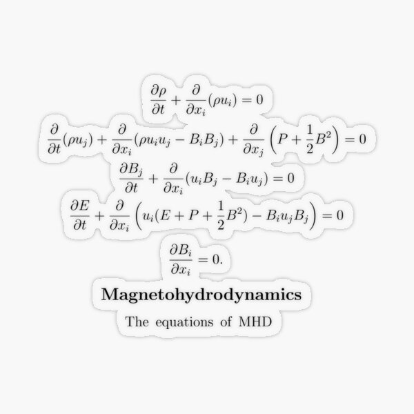 Magnetohydrodynamics: The equations of MHD Transparent Sticker