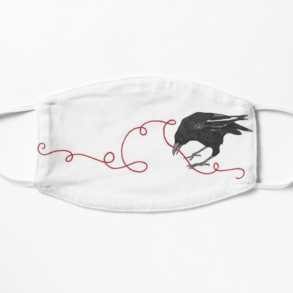 Crow with Red String #2 Flat Mask